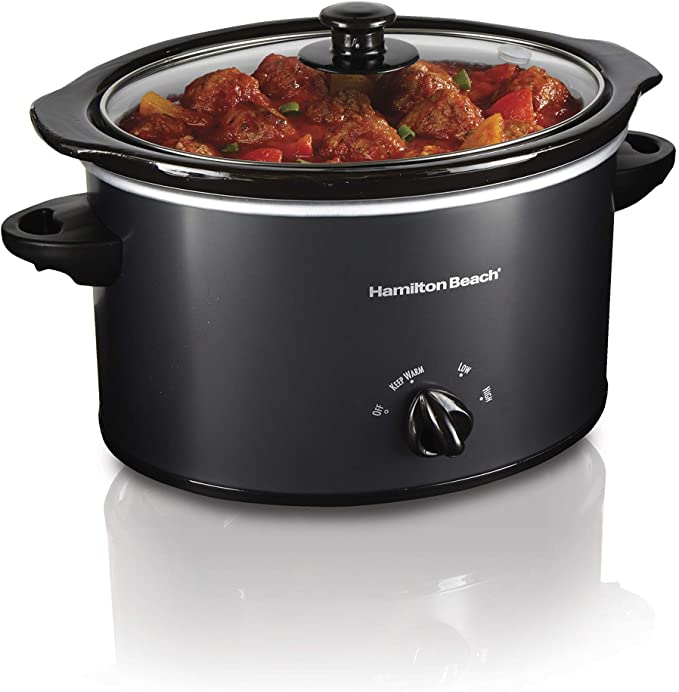 Photo 1 of Hamilton Beach 3-Quart Slow Cooker With Dishwasher-Safe Crock & Lid, Matte Black (33231)
