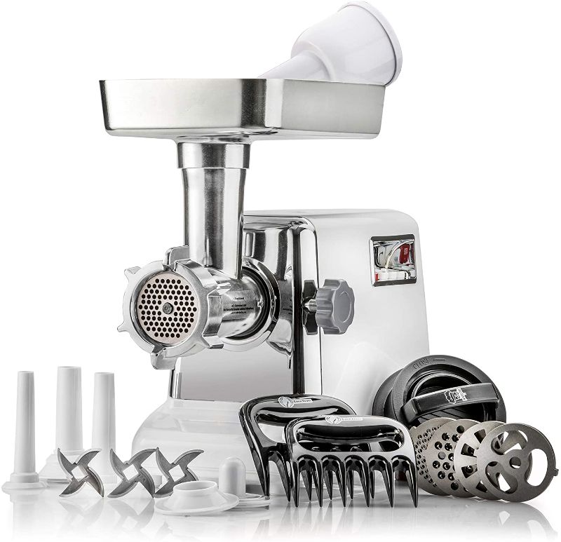 Photo 1 of STX Turboforce 3000 Heavy Duty 5-In-1 Powerful Size #12 Electric Meat Grinder • Sausage Stuffer (3 Sizes) • Kubbe Maker • Burger/Slider Maker • 2 Meat Claw Holders • 3 S/S Blades • 4 Grinding Plates
