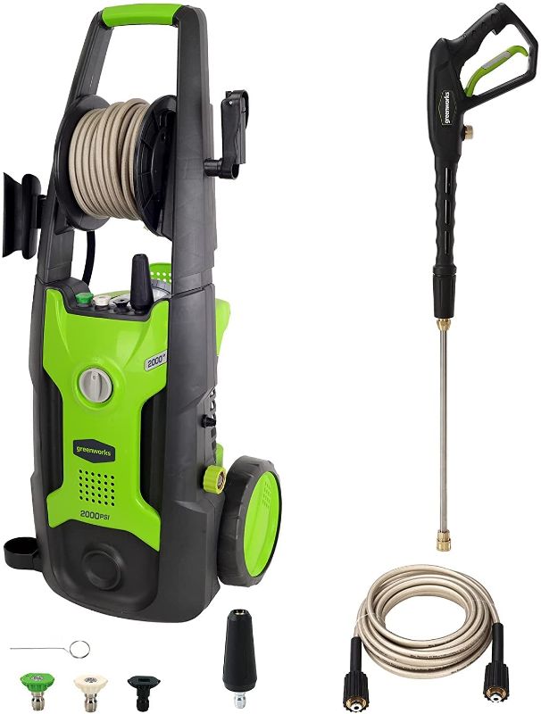 Photo 1 of Greenworks 2000 PSI 13 Amp 1.2 GPM Pressure Washer with Hose Reel GPW2002
