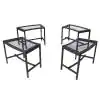 Photo 1 of 23 in. x 16 in. Black Metal Mesh Fire Pit Outdoor Bench (Set of 4)