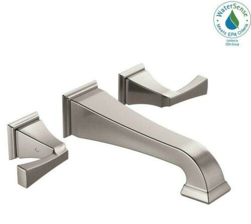 Photo 1 of Dryden 2-Handle Wall Mount Bathroom Faucet in SpotShield Stainless (Valve Not Included)
