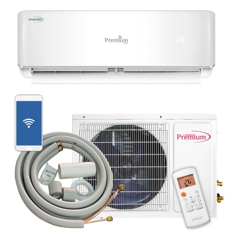 Photo 1 of DELLA 12,000 BTU Wifi Enabled Mini Split Air Conditioner & Heater Ductless Inverter System, 17 SEER 208-230V Energy Efficient Unit w/ 1 Ton Heat Pump, Cools Up to 550 Sq. Ft. (FZ Series)
