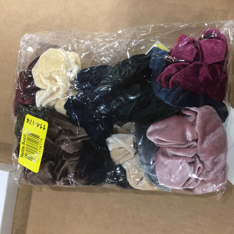 Photo 1 of 12 pack of velvet scrunchies