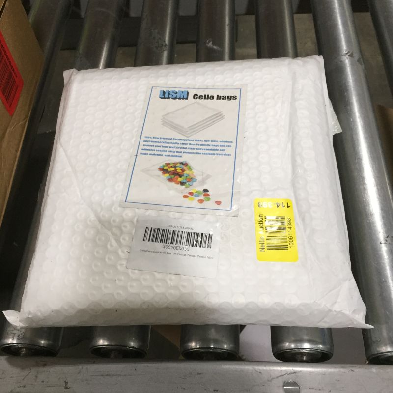 Photo 1 of 200 Clear Cello Bags 8x10 with Twist Ties 6 Mix Colors - 1.4mils Thick OPP Flat Party Favor Bags for Wedding Cookie Candy Buffet Supply (8'' x 10'')
