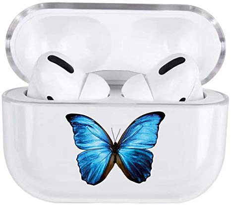 Photo 1 of 2 pack, AirPods Pro Case, Cute AirPods Pro Cover, JANDM Butterfly Clear TPU Smooth Shockproof with Keychain Silicone Protective Girls Kids Case for Apple AirPods Pro Charging Case-Butterfly
