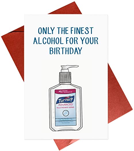 Photo 1 of 2 pack, Alcohol Quarantine Card,Social Distancing Cards,Funny Birthday Card for Him Her Friend
