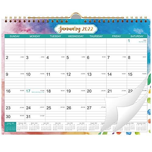 Photo 1 of 2022 Wall Calendar - 2022 Calendar, 14'' x 12'' Monthly Wall Calendar 2022 from January to December with Julian Date, Calendar 2022 with Thick Paper, Twin-Wire Binding, Large Blocks
