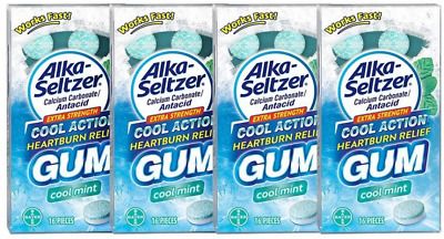 Photo 1 of Alka Seltzer Extra Strength Cool Action Heartburn Relief Gum Cool Mint 64 Count
