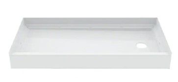 Photo 1 of Composite 60 in. x 30 in. Single Threshold Right Drain Shower Pan in White