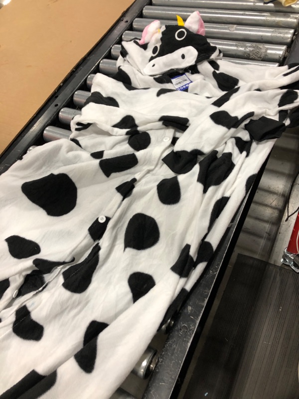 Photo 2 of Slim Fit Animal Pajamas - Adult One Piece Cosplay Cow Costume medium