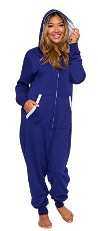 Photo 1 of Silver Lilly Womens Onesie with Hood - Fleece Pajamas - Cozy Loungewear - M