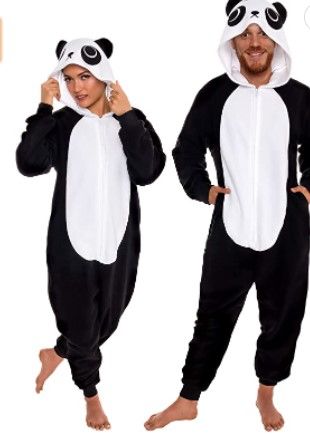 Photo 1 of Slim Fit Animal Pajamas - Adult One Piece Cosplay Panda Costume by Silver Lilly large