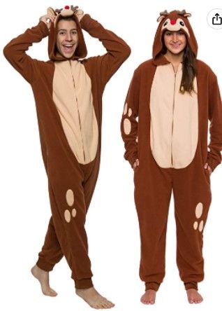 Photo 1 of FUNZIEZ! Christmas Pajamas - Reindeer Costume - Holiday Jumpsuit medium