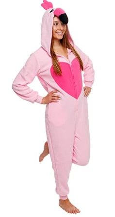 Photo 1 of Silver Lilly Slim Fit Animal Pajamas - Adult One Piece Cosplay Pink Flamingo Costume large