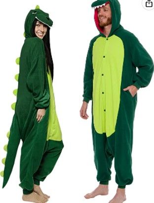 Photo 1 of Silver Lilly Dinosaur Costume - Trex Cosplay - Reptile One Piece Pajama small