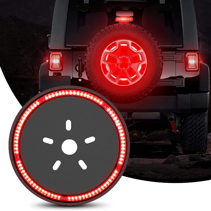 Photo 1 of Nilight - TL-12 Spare Tire Brake Light Wheel Light 3rd Third Brake Light for Wrangler 2007-2018 JK JKU YJ TJ, Red Light
