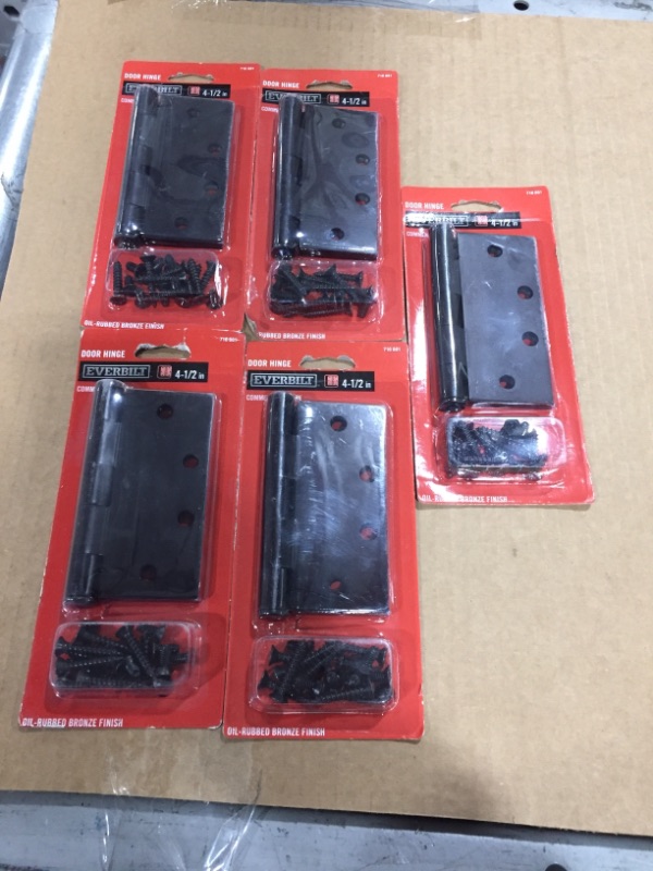 Photo 1 of 4-1/2 in. Square Satin Chrome Commercial Grade Door Hinge 5 PACK 
