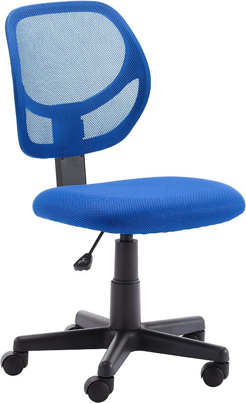 Photo 1 of Amazon Basics Low-Back Computer Task Office Desk Chair with Swivel Casters - Blue
