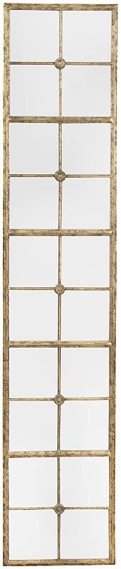 Photo 1 of Creative Co-op DE7399 Divided Rectangle with Distressed Frame Mirror, Gold