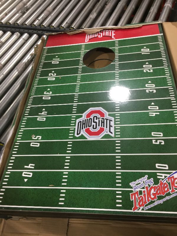 Photo 2 of Wild Sports NCAA 2' x 3' Football Field Cornhole Bag Toss Game
