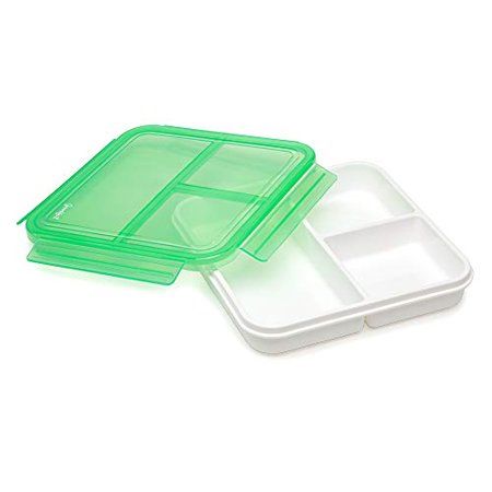 Photo 1 of Goodful Square Multi-Compartment Bento Lunch Box Meal Prep Plastic Food Storage Container, Easy to Open, 30-Ounce, 1160TANBW
