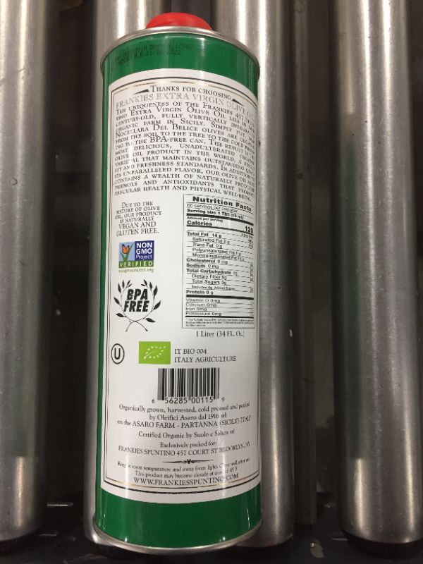 Photo 4 of Frankies 457 Spuntino Extra Virgin Olive Oil - 1 liter [BEST BY DATE-1/10/22]