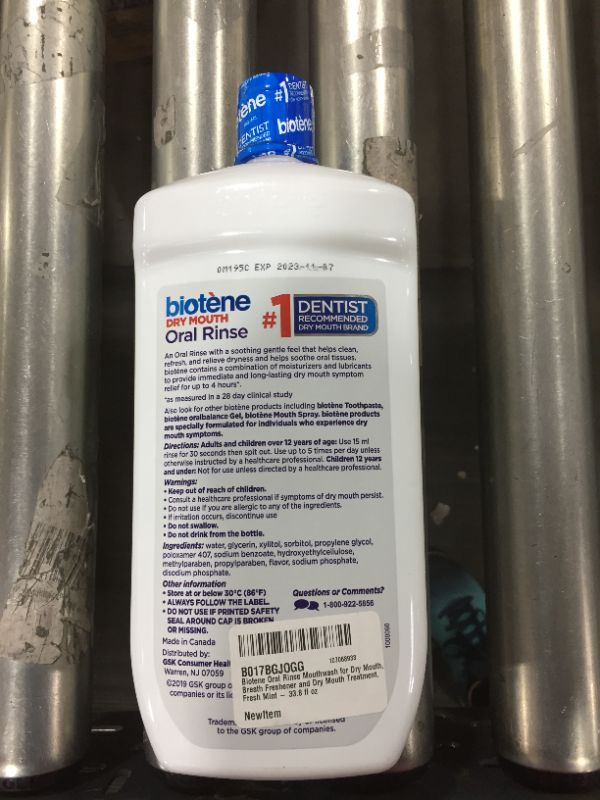 Photo 3 of Biotene Oral Rinse Mouthwash for Dry Mouth, Breath Freshener and Dry Mouth Treatment, Fresh Mint - 33.8 fl oz