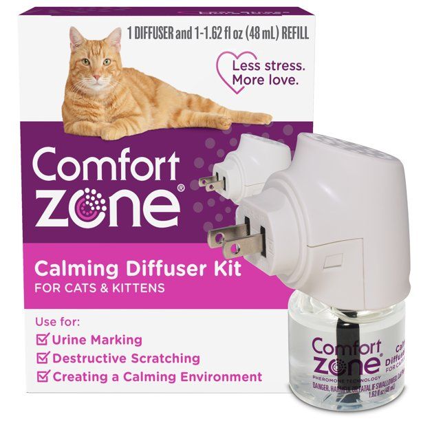 Photo 1 of Comfort Zone Cat Calming Diffuser Kit, Cat Pheromone, 1 Diffuser, 1 Refill-48ml, New Formula