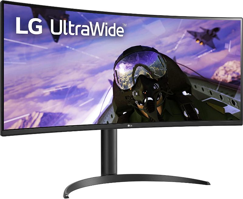 Photo 1 of LG 34WP65C-B 34-Inch 21:9 Curved UltraWide QHD (3440x1440) VA Display with sRGB 99% Color Gamut and HDR 10 and 3-Side Virtually Borderless Display with Tilt/Height Adjustable Stand -Black
