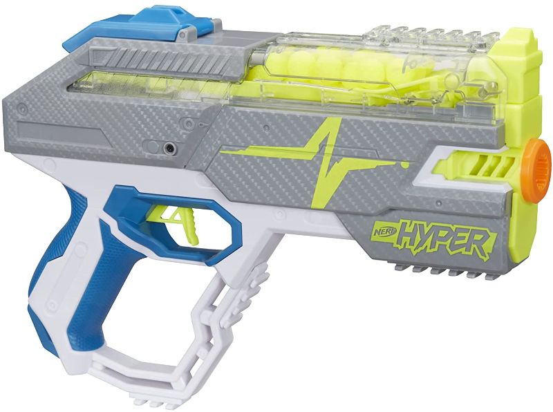 Photo 1 of NERF Hyper Rush-40 Pump-Action Blaster, Up to 110 FPS Velocity, Easy Reload, Holds Up to 40 Rounds
