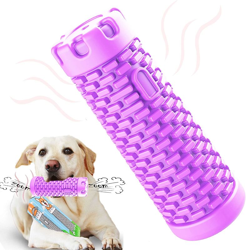 Photo 1 of Dog Toys for Aggressive Chewers Reduce Plaque & Tartar—Tough Natural Rubber Squeaky Toys—Dog Toys for Large Dogs Aggressive Chewers—Useful Toothbrush for Dogs—Dog Chew Toys for Large/Medium Breed