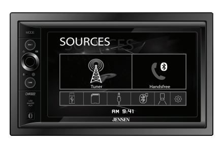 Photo 1 of Jensen CMR322 2 Din Touchscreen Receiver 200 Watts and Bluetooth 