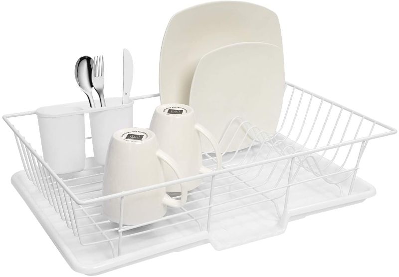 Photo 1 of Collection 3 Piece Dish Drainer Rack Set with Drying Board and Utensil Holder, 17" x 12"