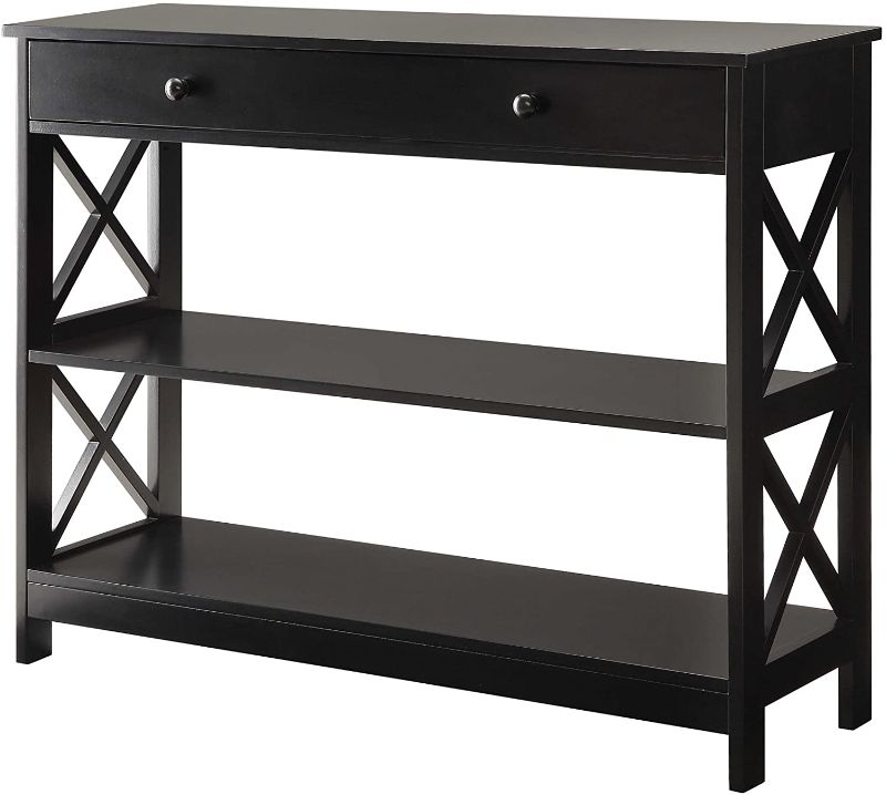 Photo 1 of Convenience Concepts Oxford 1 Drawer Console Table, Black