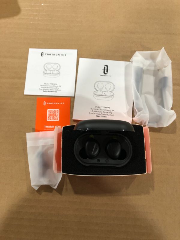 Photo 2 of True Wireless Earbuds Active Noise Cancelling TaoTronics SoundLiberty 94 4 Mic ANC Ear Buds Bluetooth 5.1 Earphones USB-C Charging 32h Playtime Touch Control Deep Bass for Sport