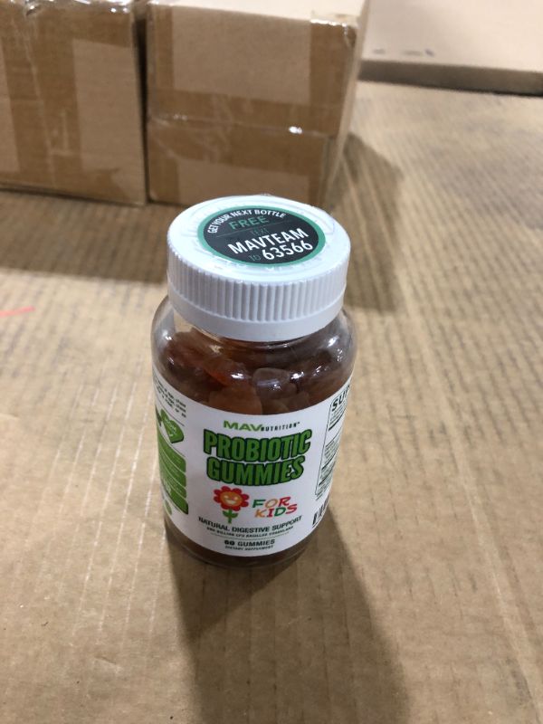 Photo 1 of MAV Nutrition Probiotic Gummies for Kids | Promotes a Healthy Flora with 2 Billion CFU Prebiotic + Probiotic Cultures for Digestive Health and Immune Support | 60 Natural Flavor Gummies
Best By 04/22