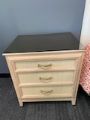 Photo 1 of 3 DRAWER NIGHT STAND WITH GLASS TOP 20L X 26W X 28H INCHES
