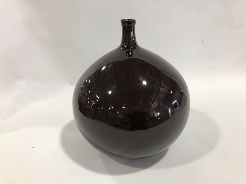 Photo 1 of DECORATIVE CERAMIC VASE BROWN 9W X 10H INCHES