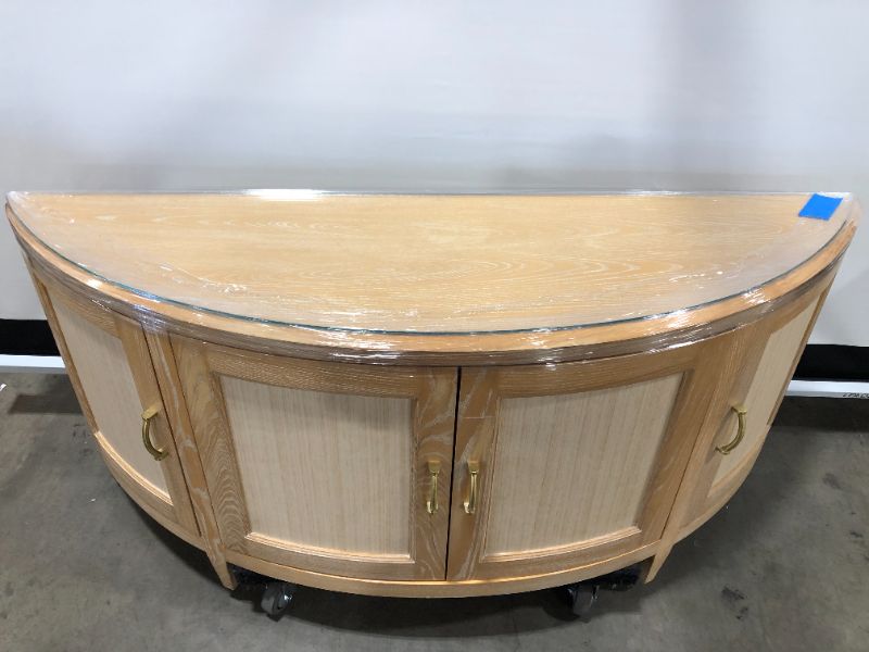 Photo 1 of Wood Entertainment Center with glass top 31H x 63L x 17W inches