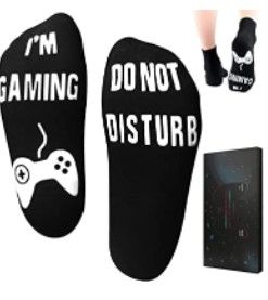 Photo 1 of Do Not Disturb I'm Gaming Socks, Gaming Sock Novelty Gifts for Teen Boys Mens Gamer Kids Sons Husbands Dad Father 2PK
