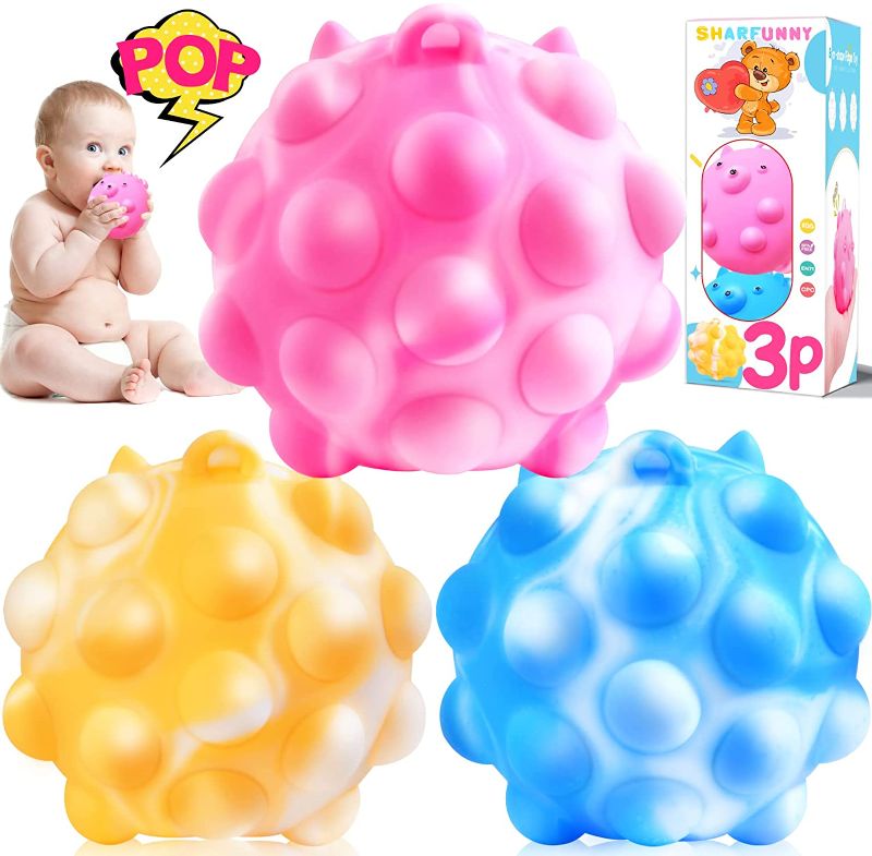 Photo 1 of Pop Ball Fidget Toys 3 Pack Pop Stress Balls Fidget Toy, Cutest Cartoon Bear Squeeze Sensory Toys 3D Silicone Pop Push Bubble Bouncing Fidget Ball Popper Its Toys Anxiety Stress Relief for Girls Kids
