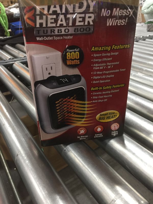 Photo 2 of  Heat Boss Turbo 800 Watt Space-Saving Wall Outlet Heater by Handy Heater
