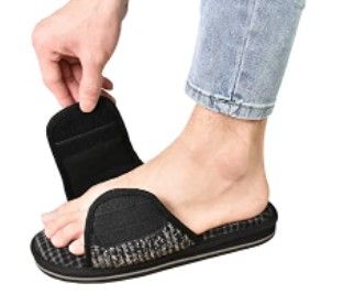 Photo 1 of ONCAI Men's Cozy Memory Form Slippers Open Toe Slides With Comfort Arch Support For Mens size 8.5
