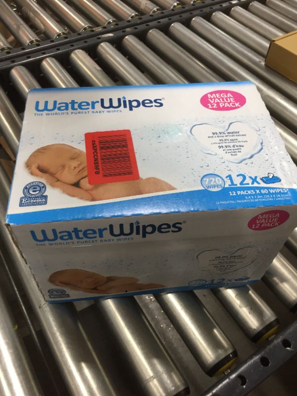 Photo 2 of WaterWipes Biodegradable Original Baby Wipes,?99.9% Water Based Wipes, Unscented & Hypoallergenic for Sensitive Skin, 720 Count (12 packs), Packaging May Vary
