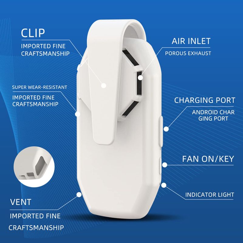 Photo 1 of Personal Wearable Mask Fan, Mini Portable Air Face Fan with Protective Clip, Rechargeable Fans For Face Cover Air Cooling Circulate Fan, white, 11.5*6.5*2.2 CM (KF-01)
