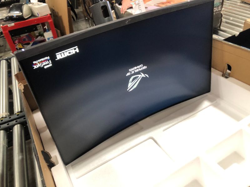 Photo 2 of ASUS ROG Strix 31.5” 1440P Curved Gaming Monitor (XG32VC), QHD (2560 x 1440), 170Hz, 1ms, Extreme Low Motion Blur Sync, FreeSync Premium Pro, HDMI DisplayPort USB 3.0 Type C, 125% sRGB, DisplayHDR 400
