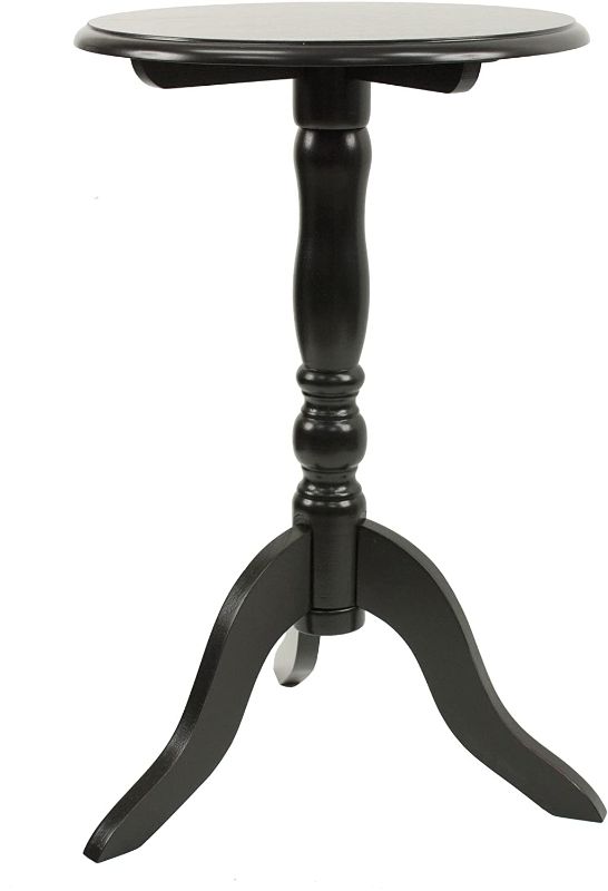 Photo 1 of Decor Therapy Pedestal Table, 15w 15d 24h, Black

