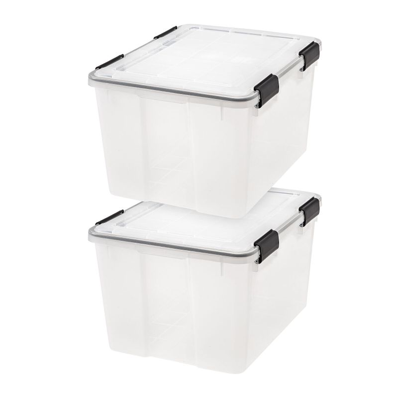 Photo 1 of 46 Quart WEATHERTIGHT® Storage Box, 2 Pack, Clear
