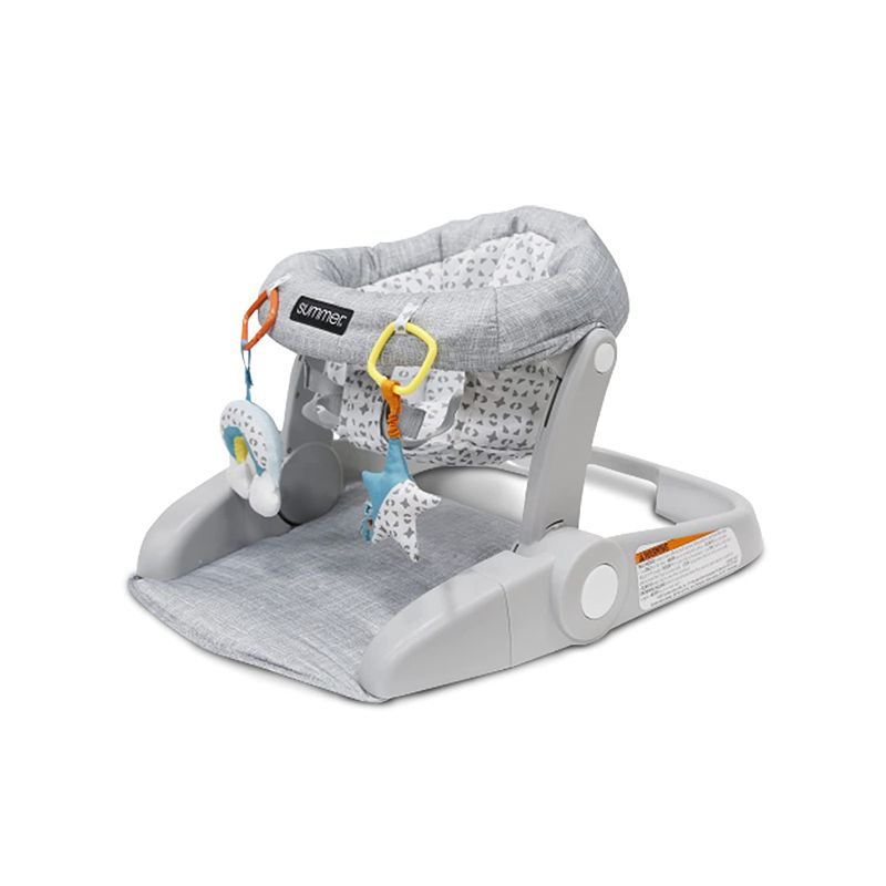 Photo 1 of Summer® Learn-to-Sit™ 2-Position Floor Seat (Heather Gray) – Sit Baby Up in This Adjustable Baby Activity Seat Appropriate for Ages 4-12 Months – Includes Toys
