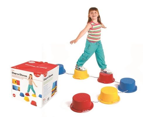 Photo 1 of School Smart Stepping Buckets Balance Builders - 5 x 12 inch - Set of 6 - 2 Each of 3 Primary Colors - 018901,Assorted Colors
